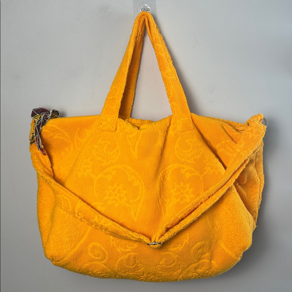 Anthropologie Lalla French Terry Beach Tote Overnight Bag Shoulder Hand Straps - Picture 2 of 16